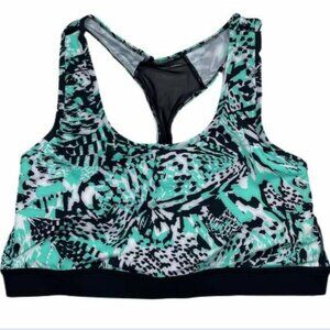 NEW LuLaRoe Rise Invincible Sports Bra S Wireless Black White Aqua Abstract NWT